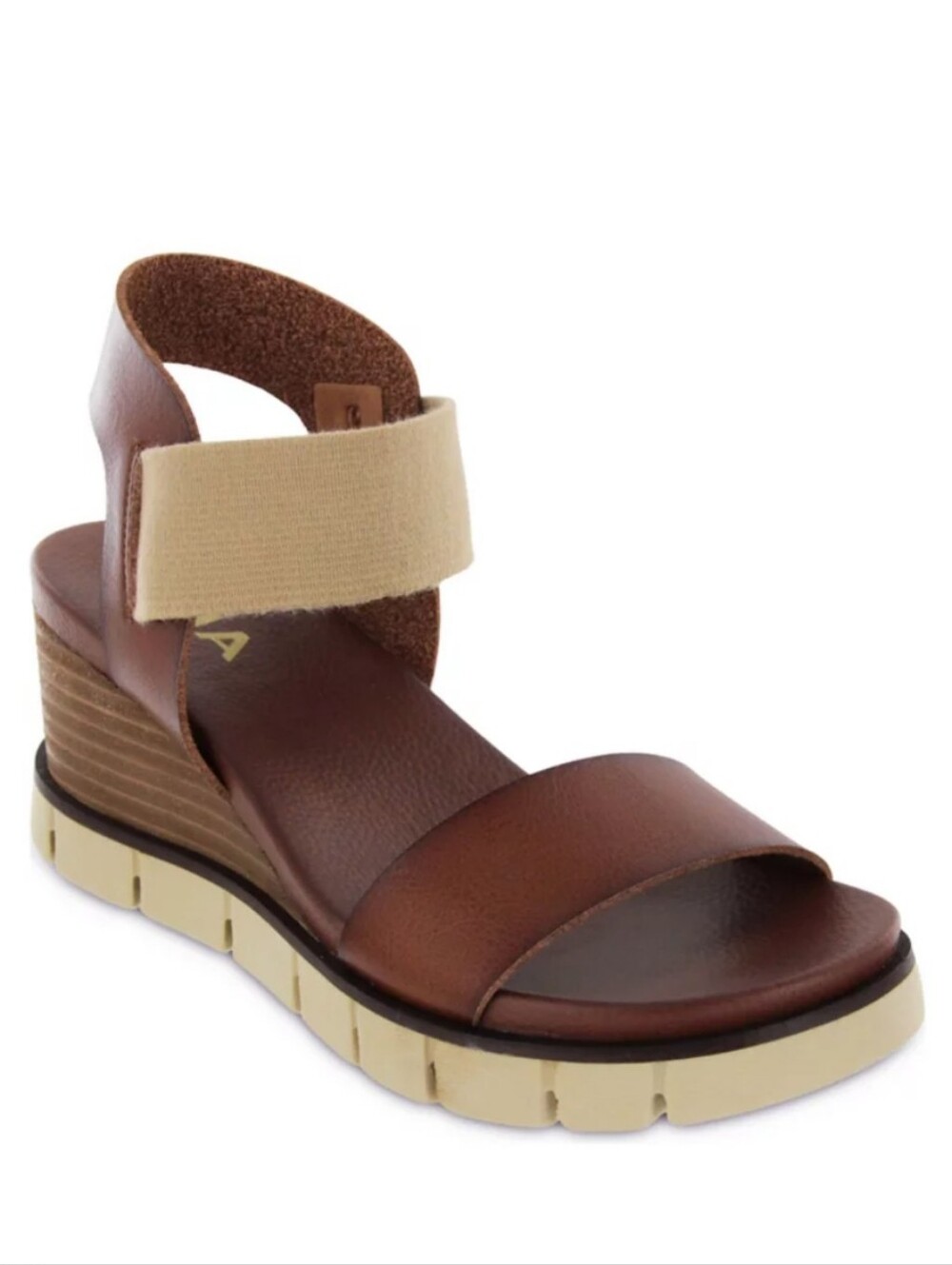MIA Adley wedge brown & tan women's sandals size 8.5